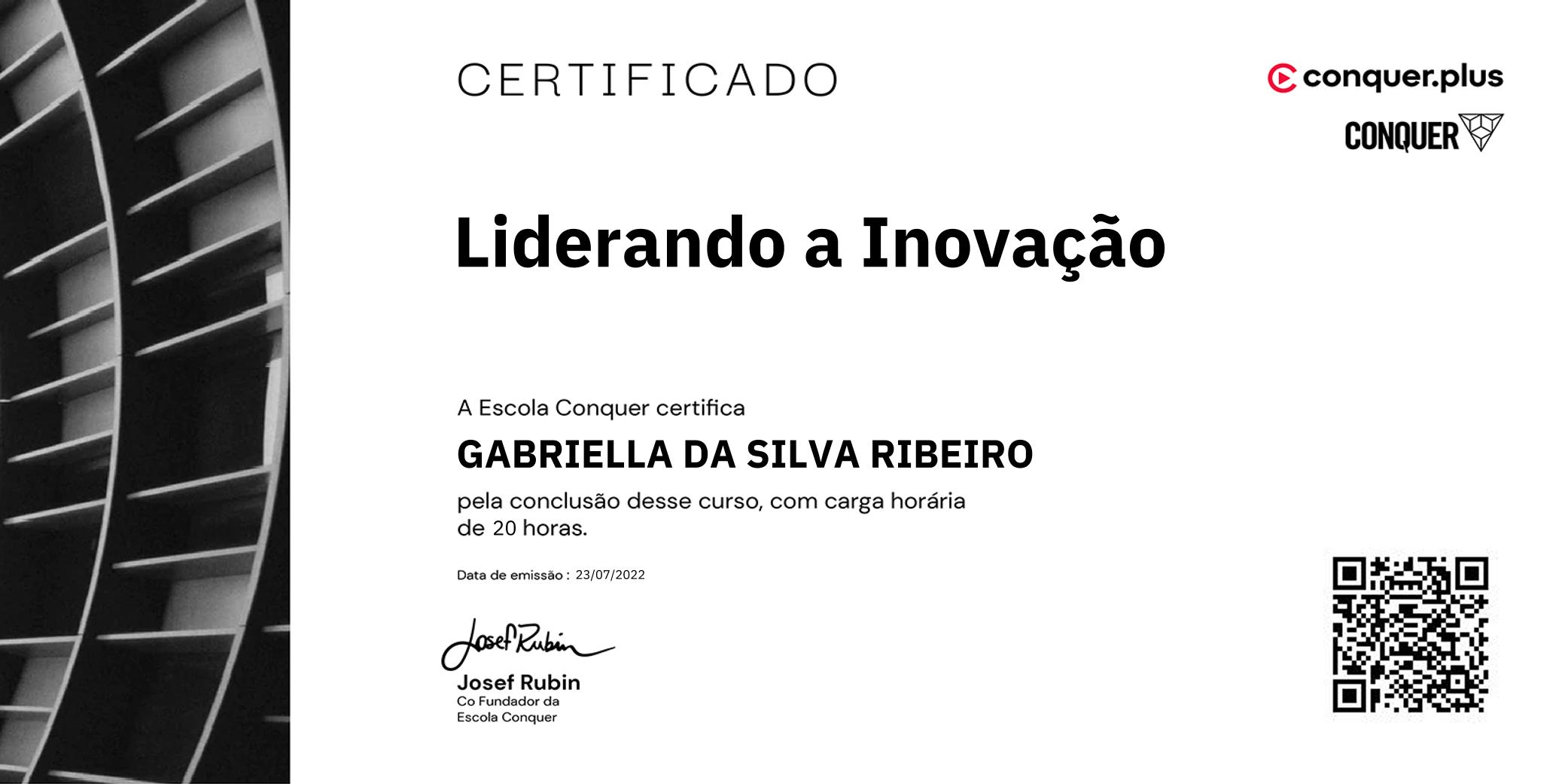 Certificado de Liderando a Inovação